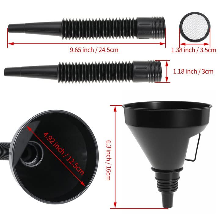 Refueling Plastic Funnel Oiler Filter Mesh Screen Strainer For Car Motorcycle