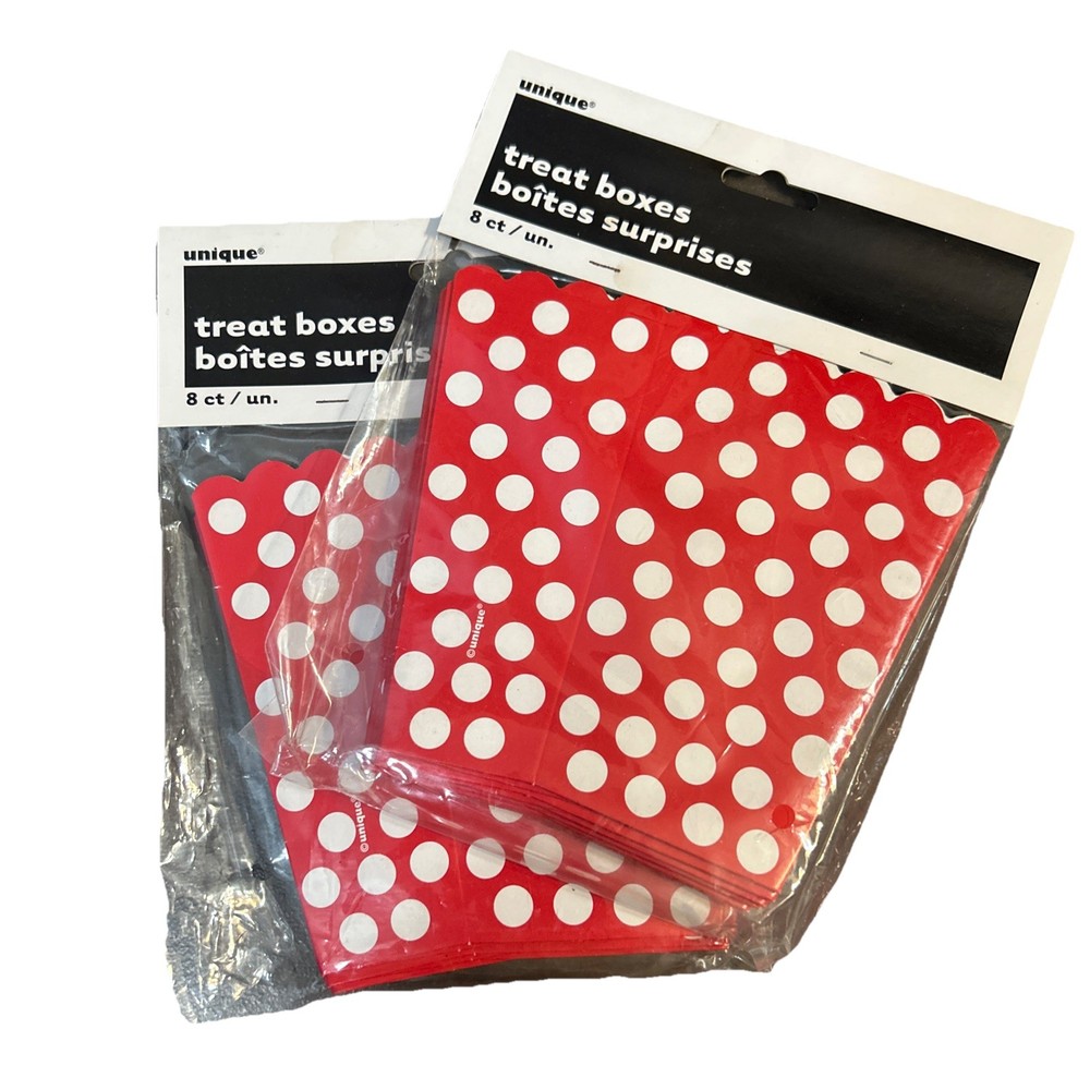 Unique Red Polka Dot 16treat Boxes