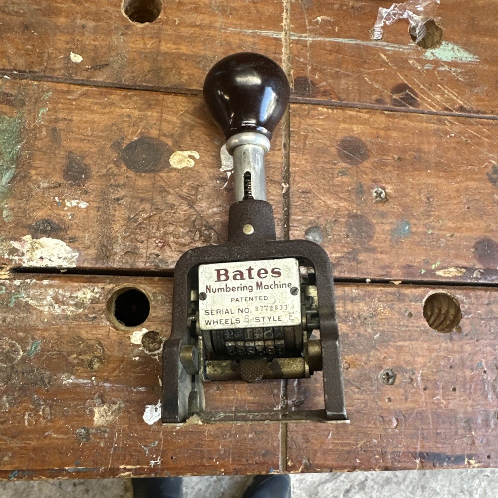 Vintage Bates Multiple Movement Numbering Machine Stamp 6 Wheels Style E
