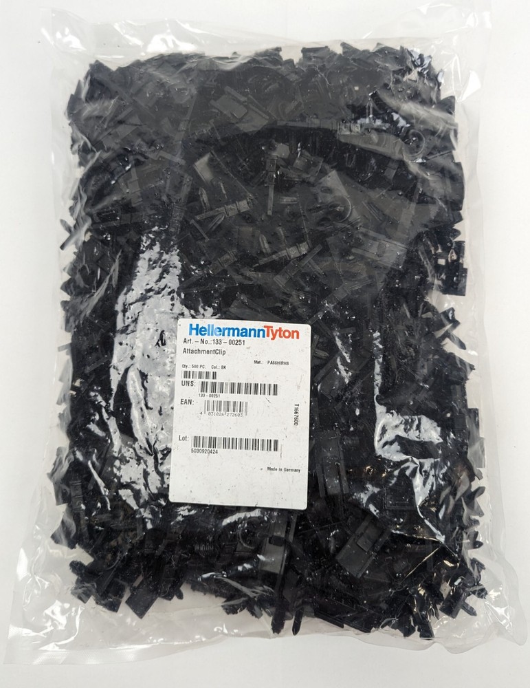 500 HellermannTyton 133-00251 Cable Tie Attachment Clip Black NEW