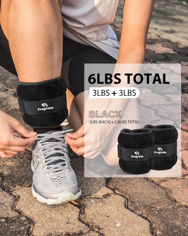 Lightweight & Portable Ankle Weights, Adjustable from 1 to 10 LBS for Workouts