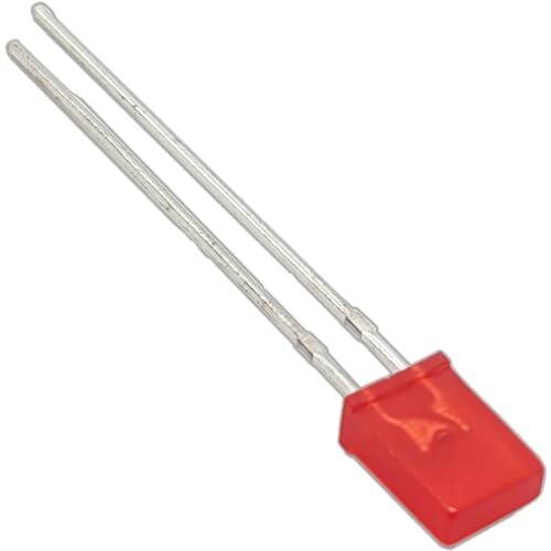 10 Pack Red Rectangular LEDs, Diffused Lens (5mm x 2mm x 7mm)