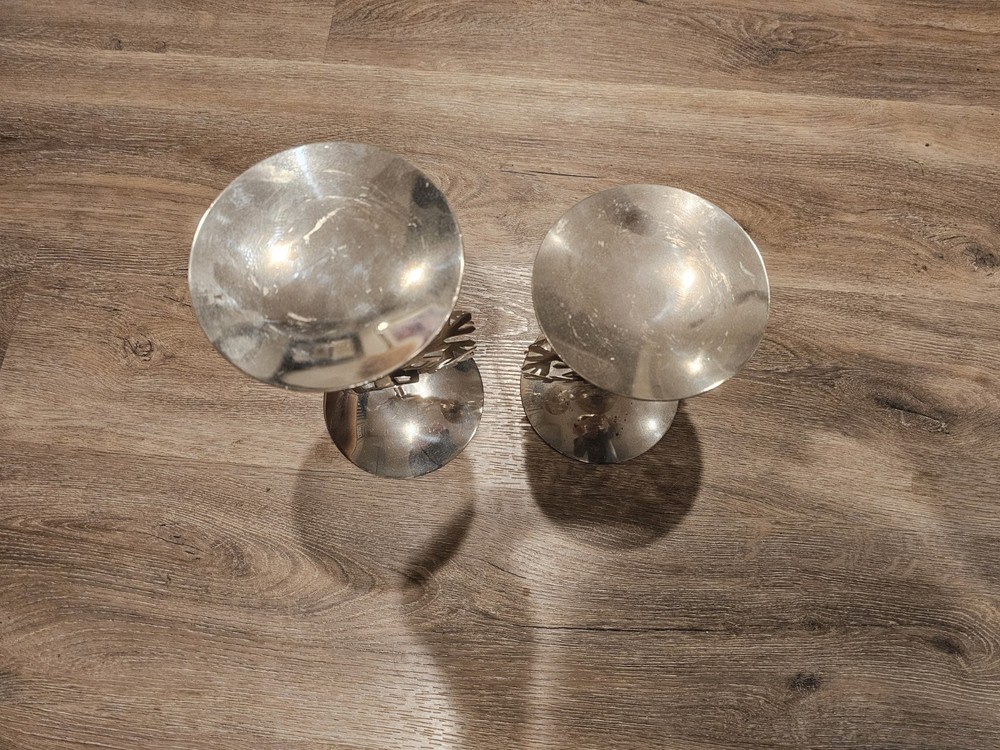 Silver Decortive Snowflake Candle Holders