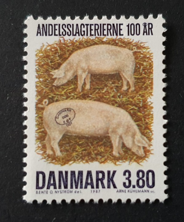 1987 DENMARK DANMARK MEAT CO-OPERATION PIG VF MNH