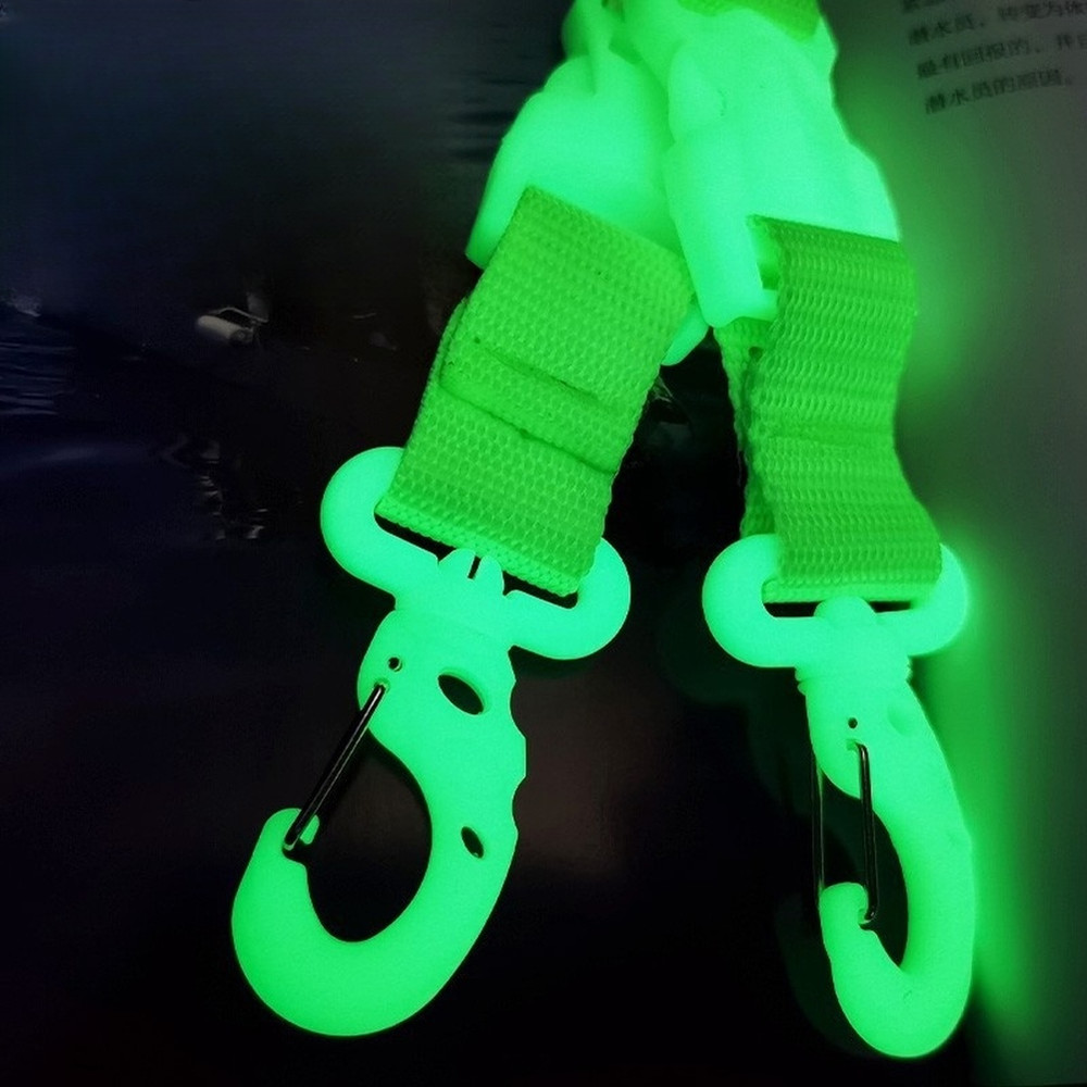 Underwater Fin Attachment Hooks with Glow Capability and Quick Release Design