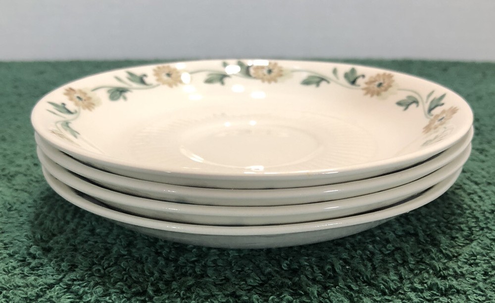 4 Adams China- Brendon- Hand Painted- Saucers