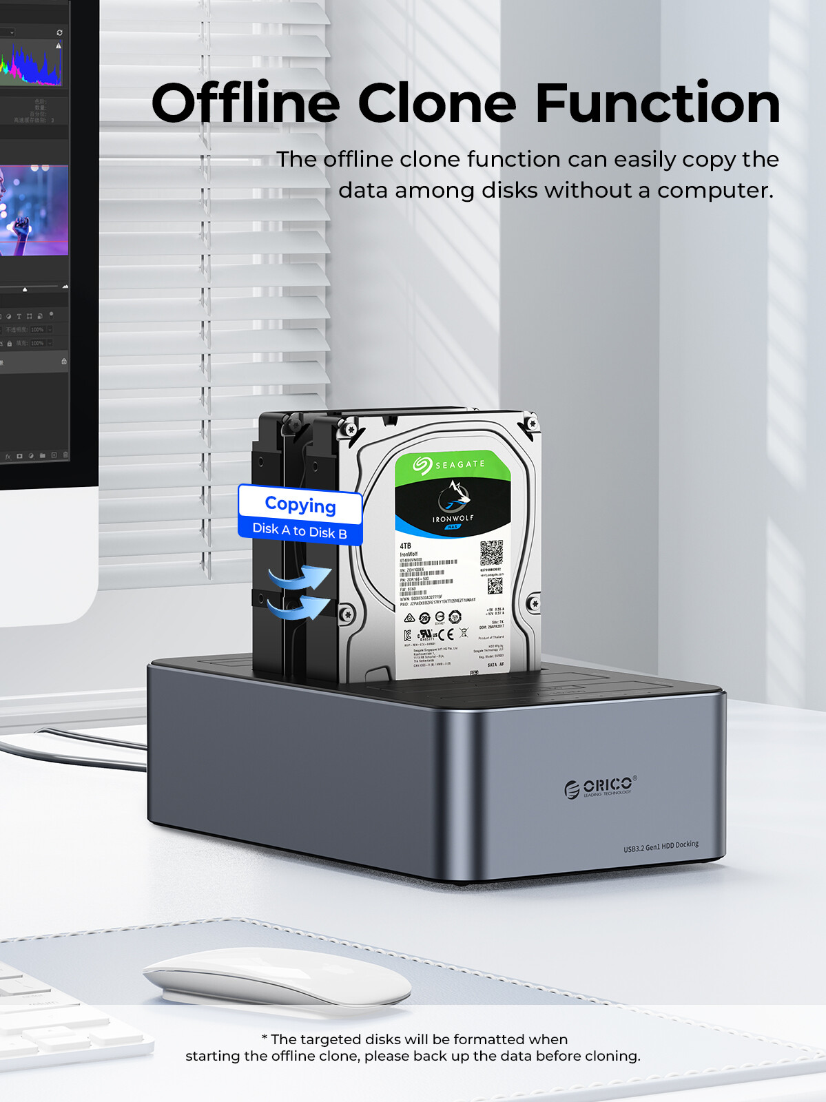 ORICO 5Bay Hard Drive with Cloner Hard Drive Docking Station 2.5''/3.5'' SSD HDD