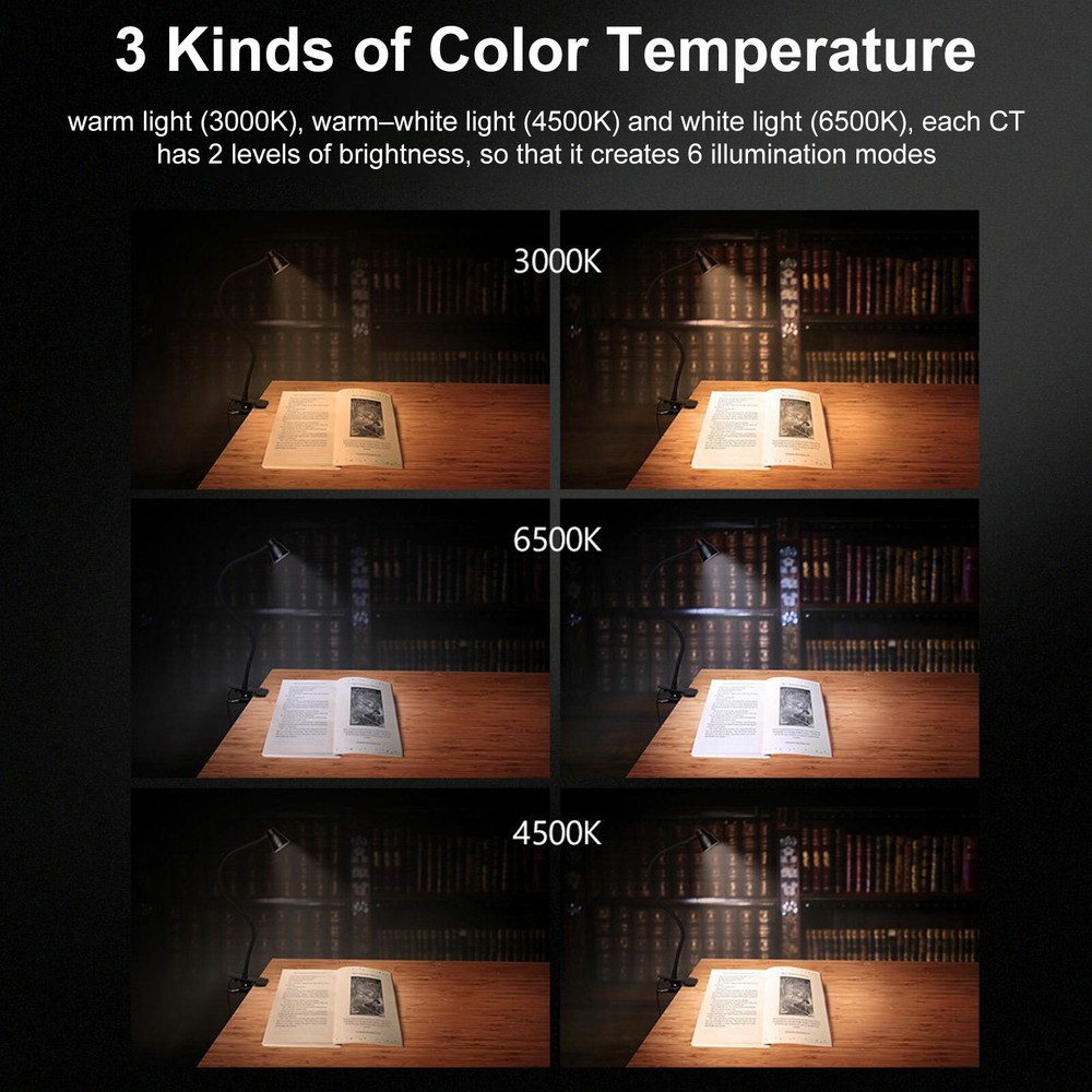 USB Reading Light Flexible LED Lamp Laptop Computer Clip On Bed Desk Table