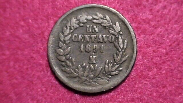 1891 Mo Mexico 1 Centavo KM#391.6