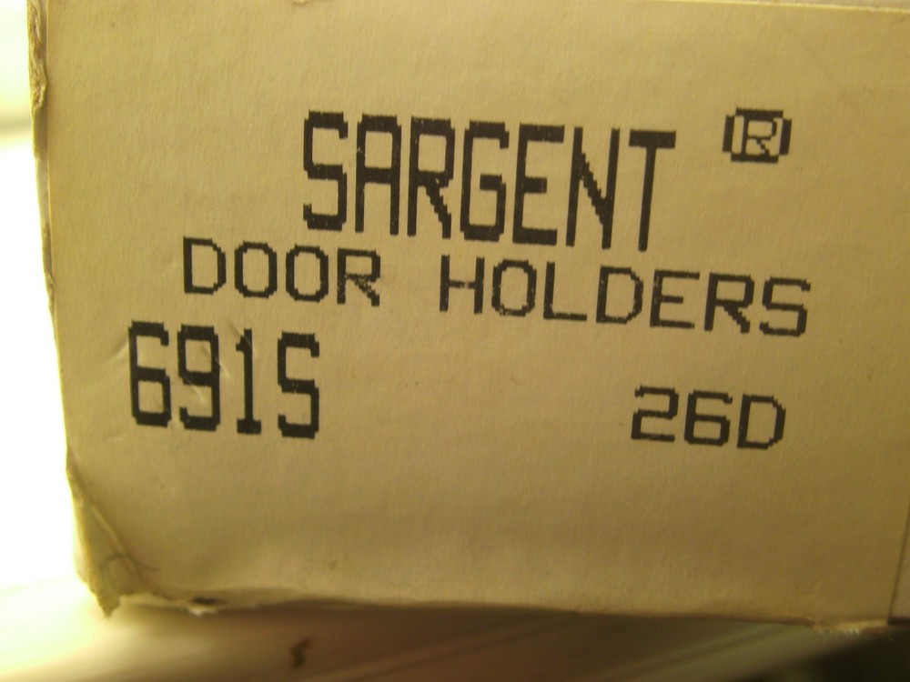 NEW 691S Sargent Concealed Mount Holder Stop W/HARDWARE INSTRUCTIONS BB