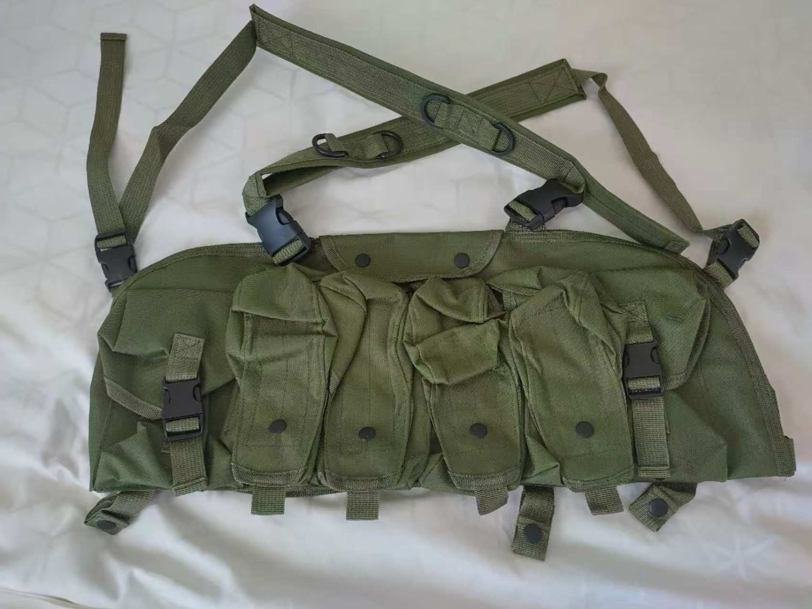 Russian Special Forces Tactical Vest AK Chest Belly Bag Armor Hanging Rig Green