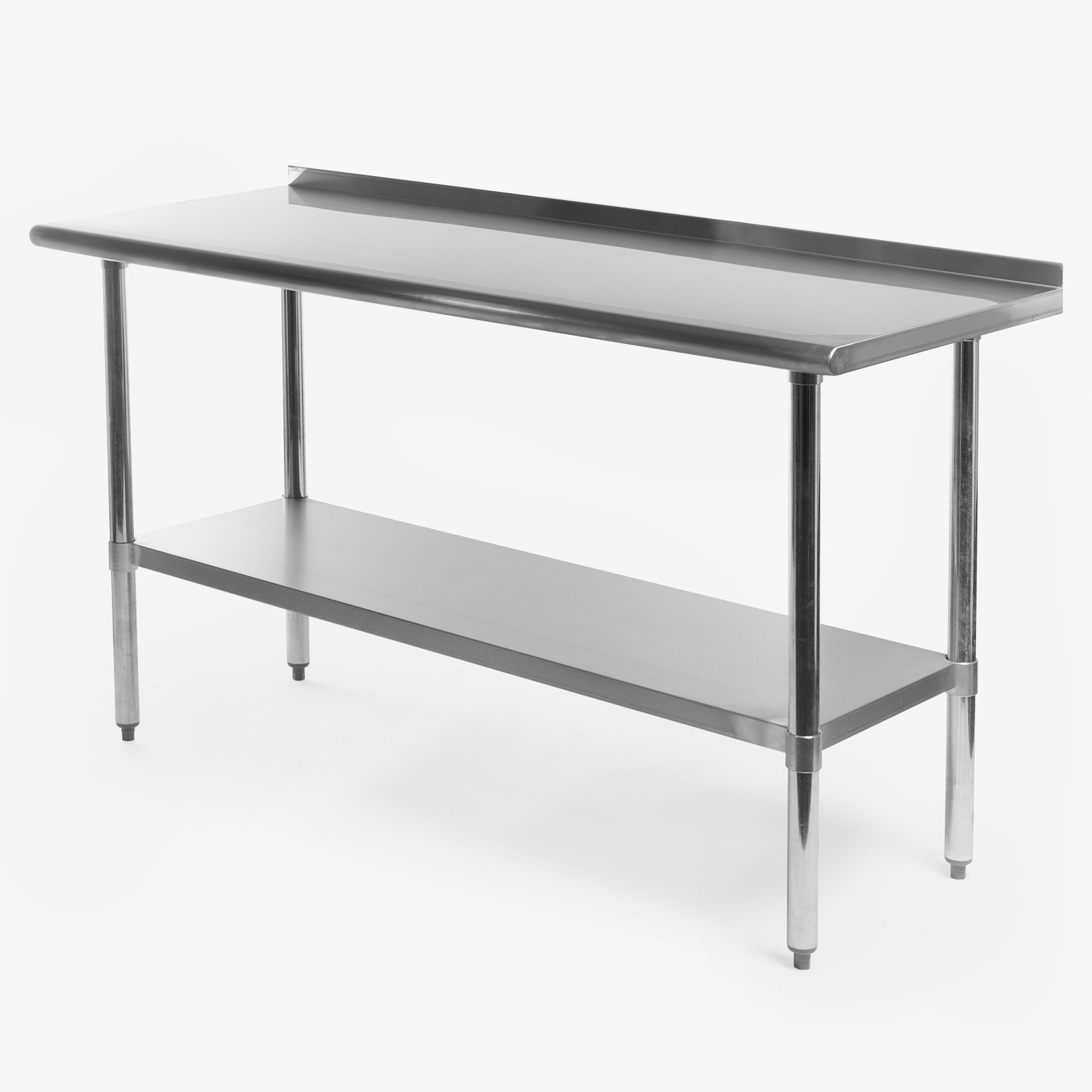 Stainless Steel Kitchen Restaurant Prep Work Table with Backsplash - 24" x 60"