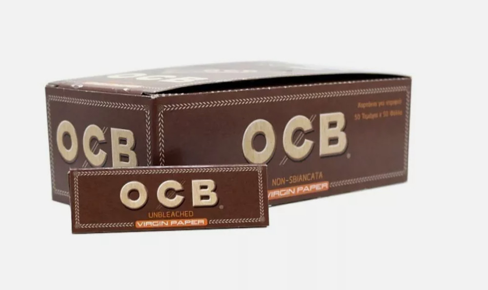 OCB Virgin Regular Size Unbleached Rolling Papers – 50 Booklets (1250 Sheets)