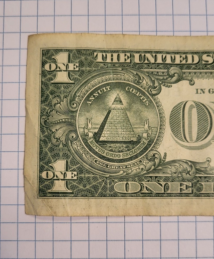 $1 ONE US DOLLAR BILL NOTE MISCUT MISALIGNED OFF CENTER ERROR FANCY SERIAL #