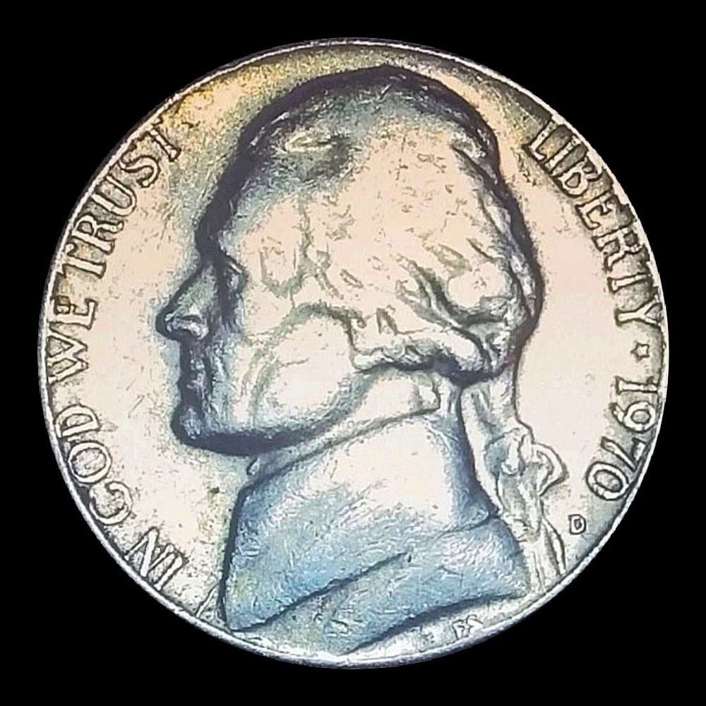 1970 D NICKEL With Strike Through Error