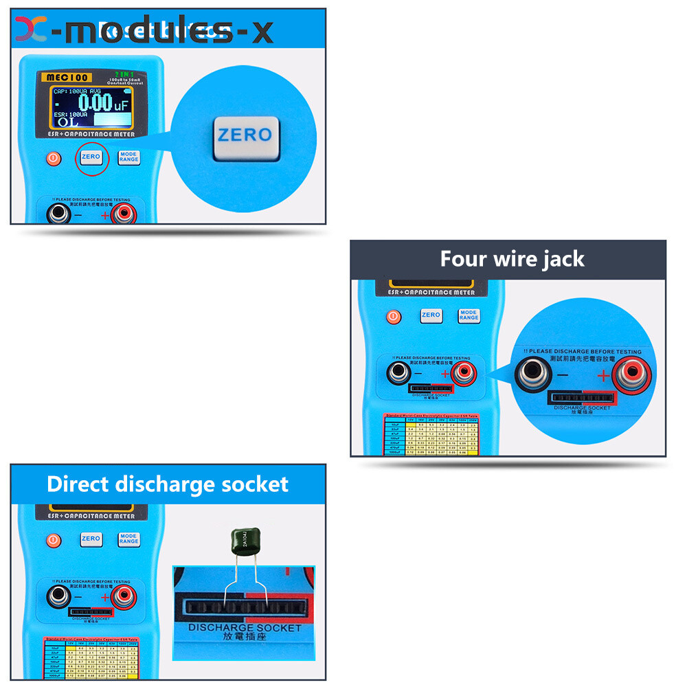 MEC-100 High-precision Capacitance Analyzer ESR Meter Digital Display Auto Rang