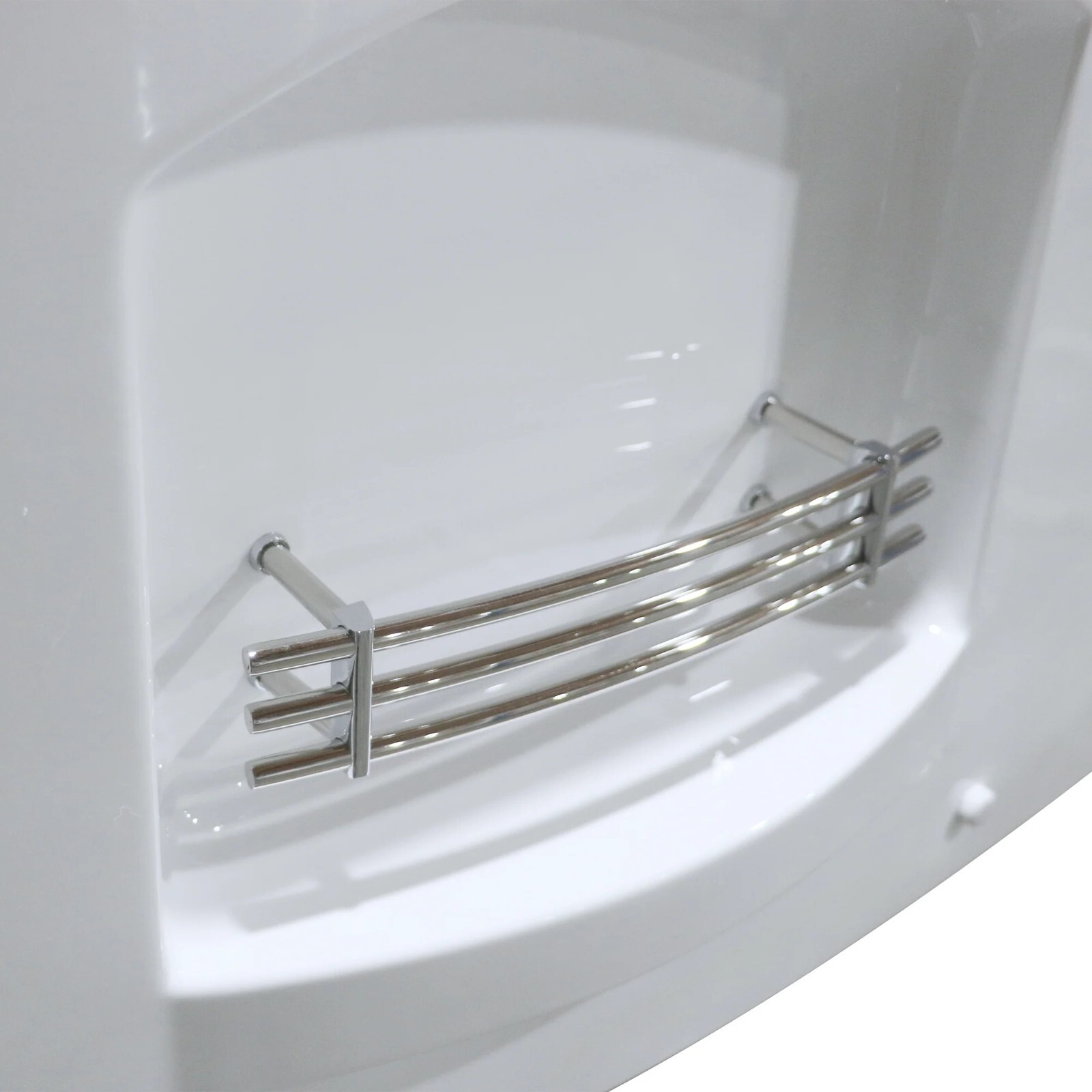 Corner Bathtub 61" Acrylic with Light, Heater, Freestanding Soaking Spa Jetted