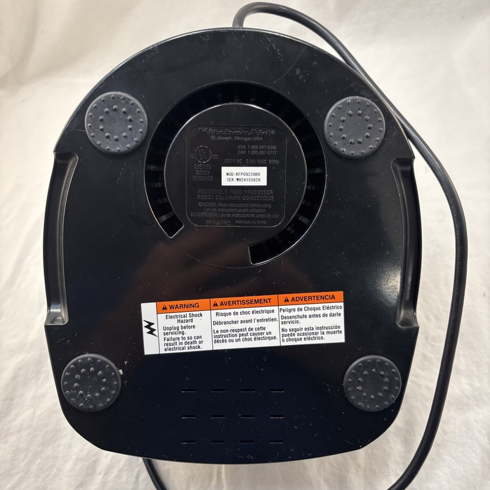 KitchenAid KFP0922 9 Cup Food Processor Replacement Motor Base Black TESTED