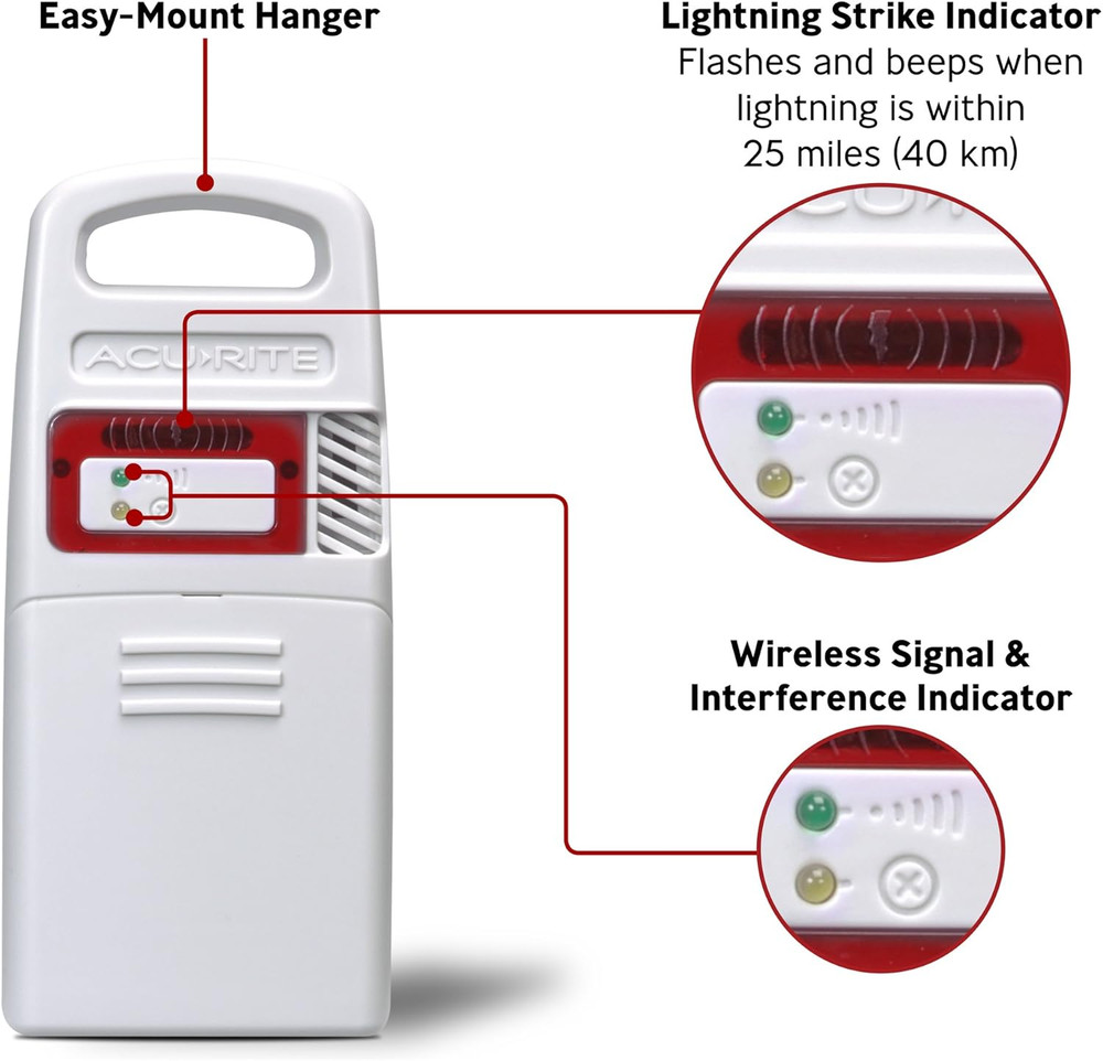 Acurite 06045M Lightning Detector Sensor with Temperature and Humidity