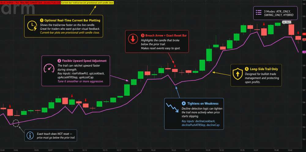 Thinkorswim Thinkscript Smart Trailing Stop Structure-Aware Custom Indicator