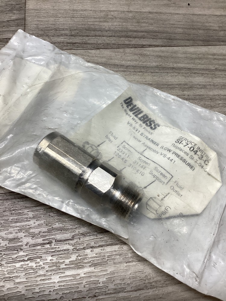DeVilbiss VS-531 Low Pressure Fluid Strainer Assembly 300 PSI #110N60