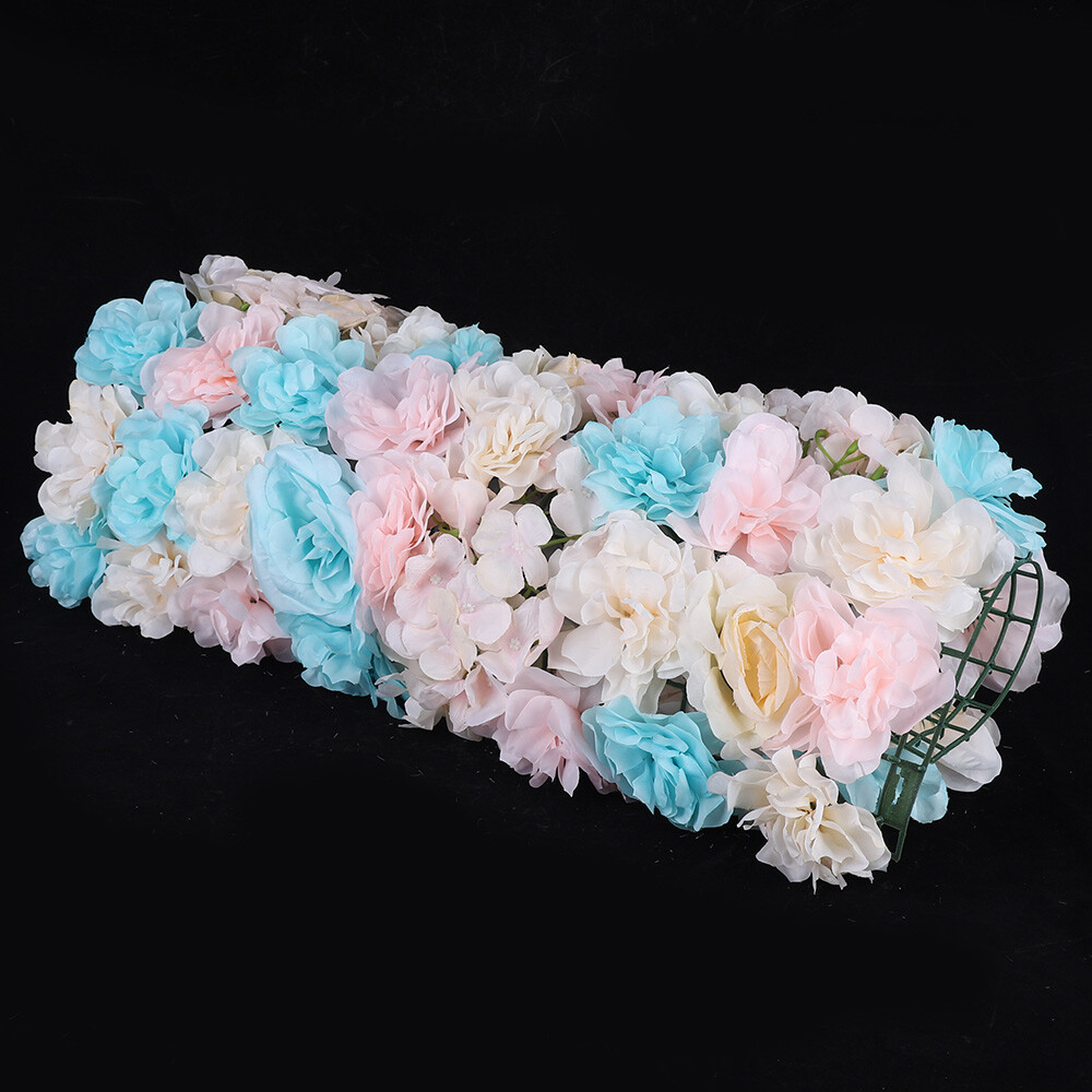 12PCS Artificial Flower Wall Panel White Hydrangea Rose Wedding Backdrop Decor.