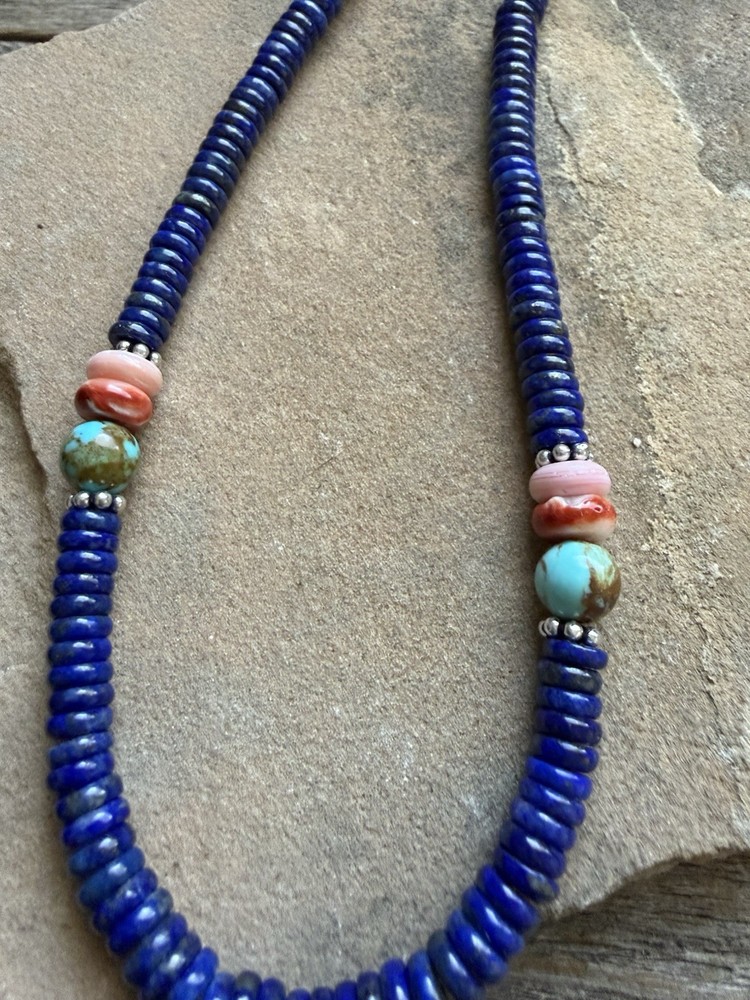 Sterling silver lapis necklace 18 inch