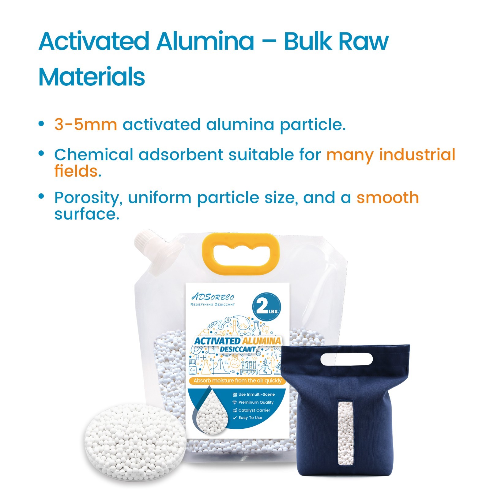 2 LBS Adsorbco Activated Alumina Desiccant