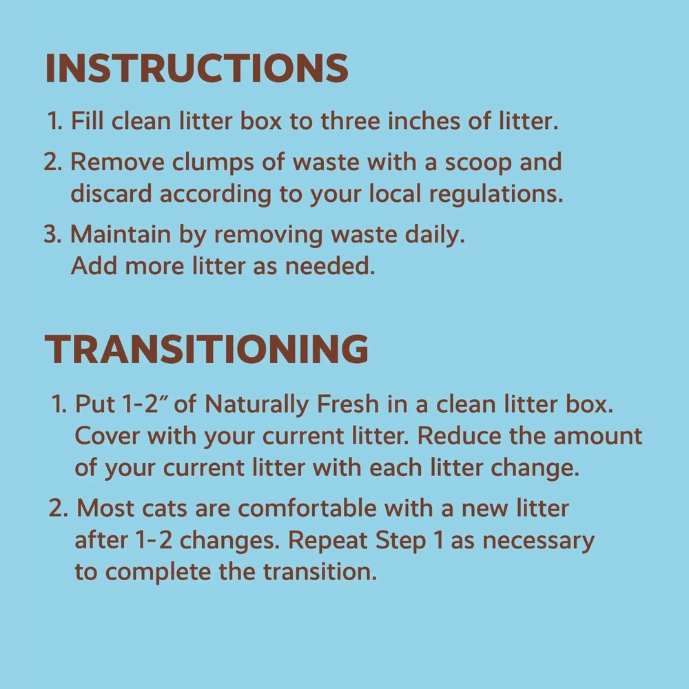 Naturally Fresh Walnut-Based Quick Clumping Multi-Cat Litter 26 lb. Bag.