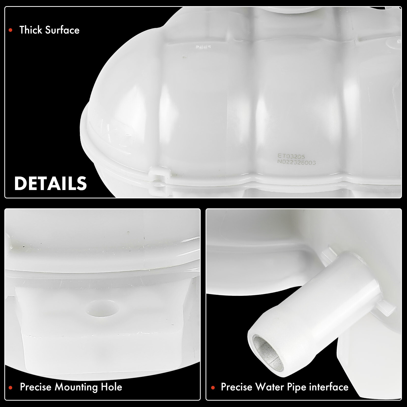 Engine Coolant Reservoir Tank w/ Cap for Ford Mustang 15-20 2.3L 3.7L 5.0L 5.2L