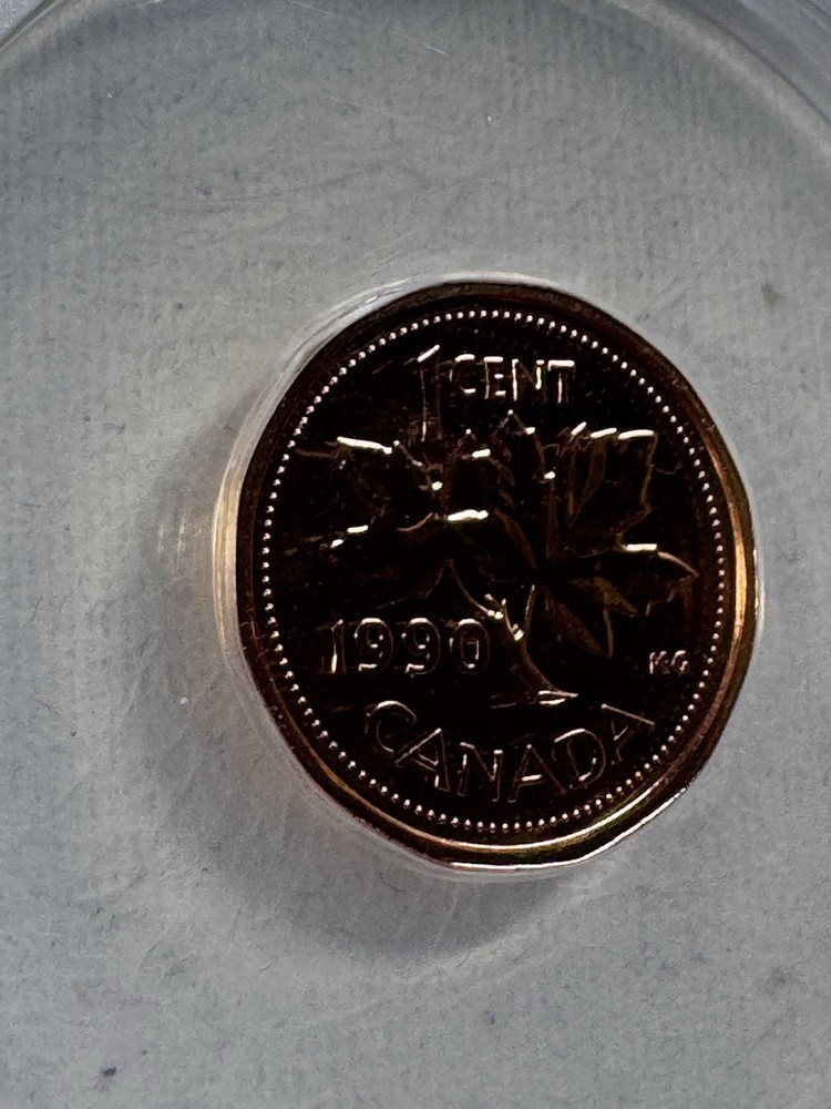 1990 Canada 1 Cent Proof Like Graded MS 67 RD by ANACS