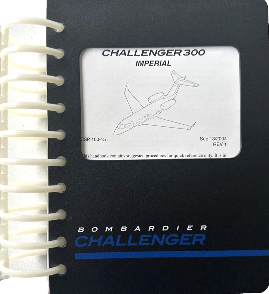 Bombardier Challenger 300 Imperial Quick Reference Handbook Model BD-100-1A10