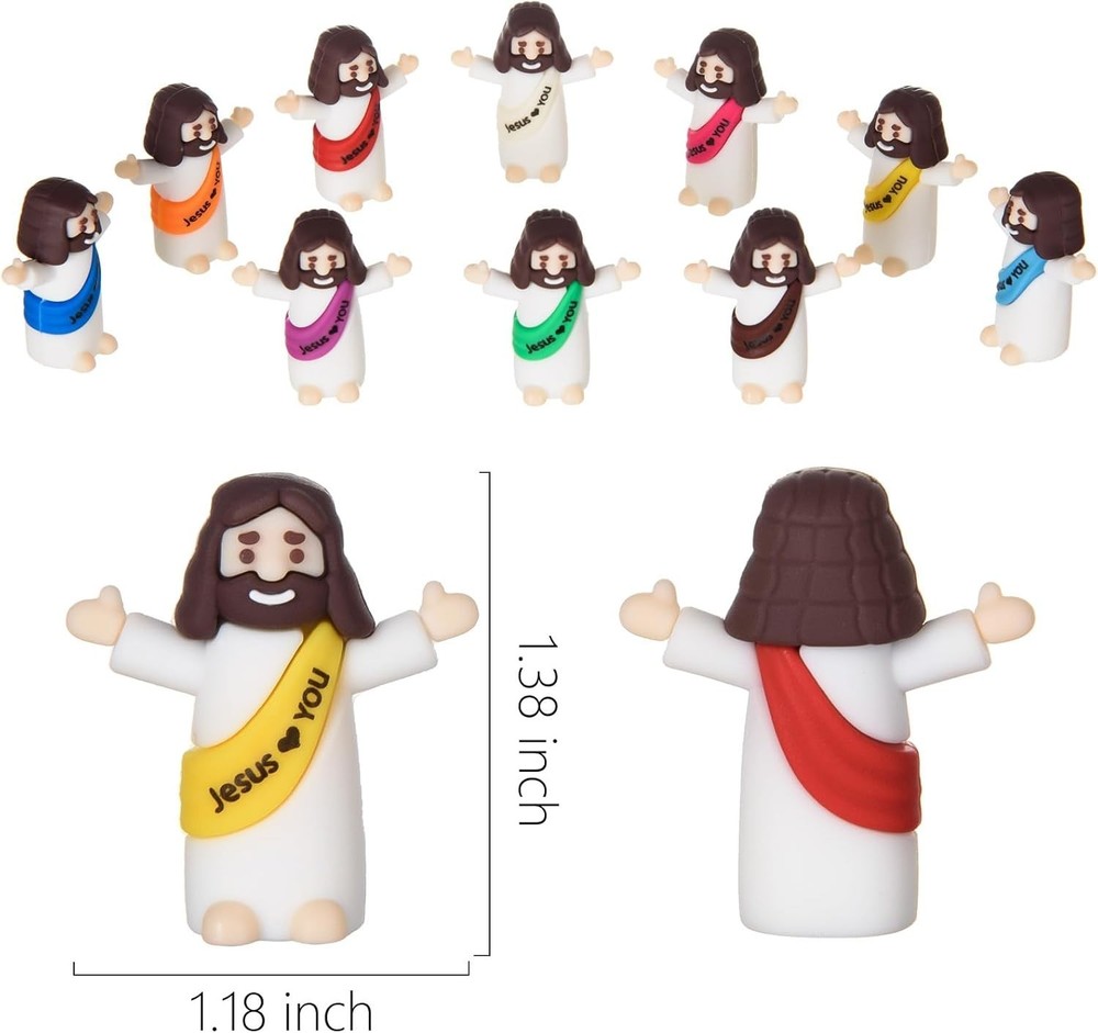 50-Pack Tiny Jesus Figurines - Perfect for Easter Celebrations & Sunday School