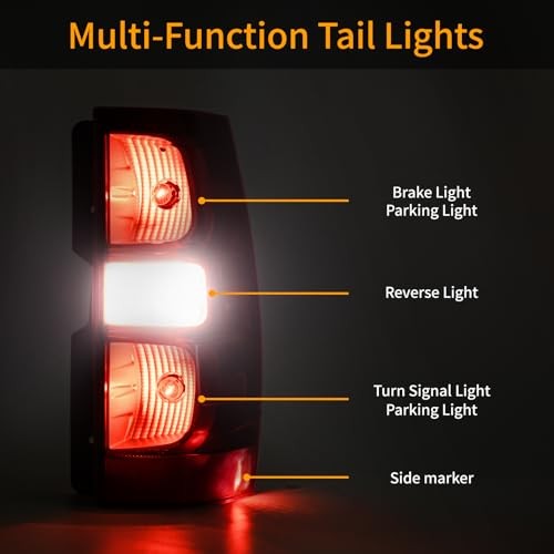 Tail Light Assembly Compatible with 2007-2014 Chevy Suburban/Tahoe Driver Side