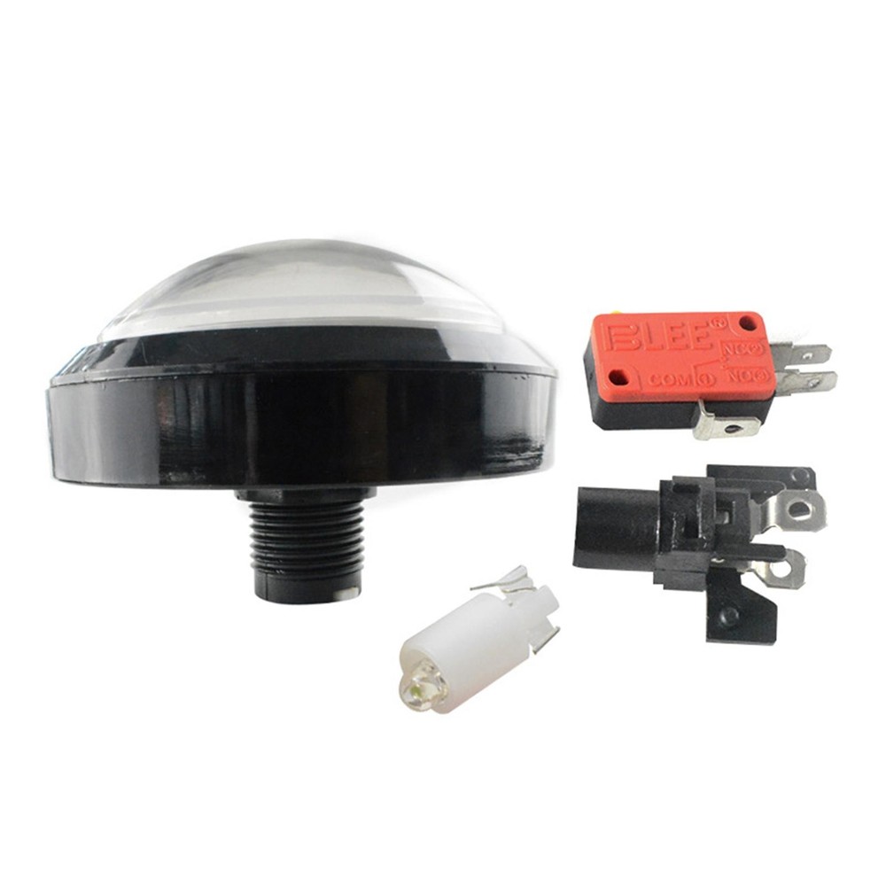 60mm White Arcade Round Push Button Illumilated 12V LED Light w/ Microswitch nn