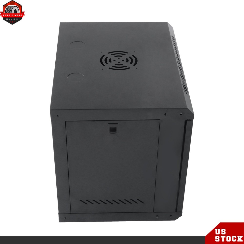 9U Network Server Cabinet Rack Wall Mount 15.5'' Deep Door Lock High Security