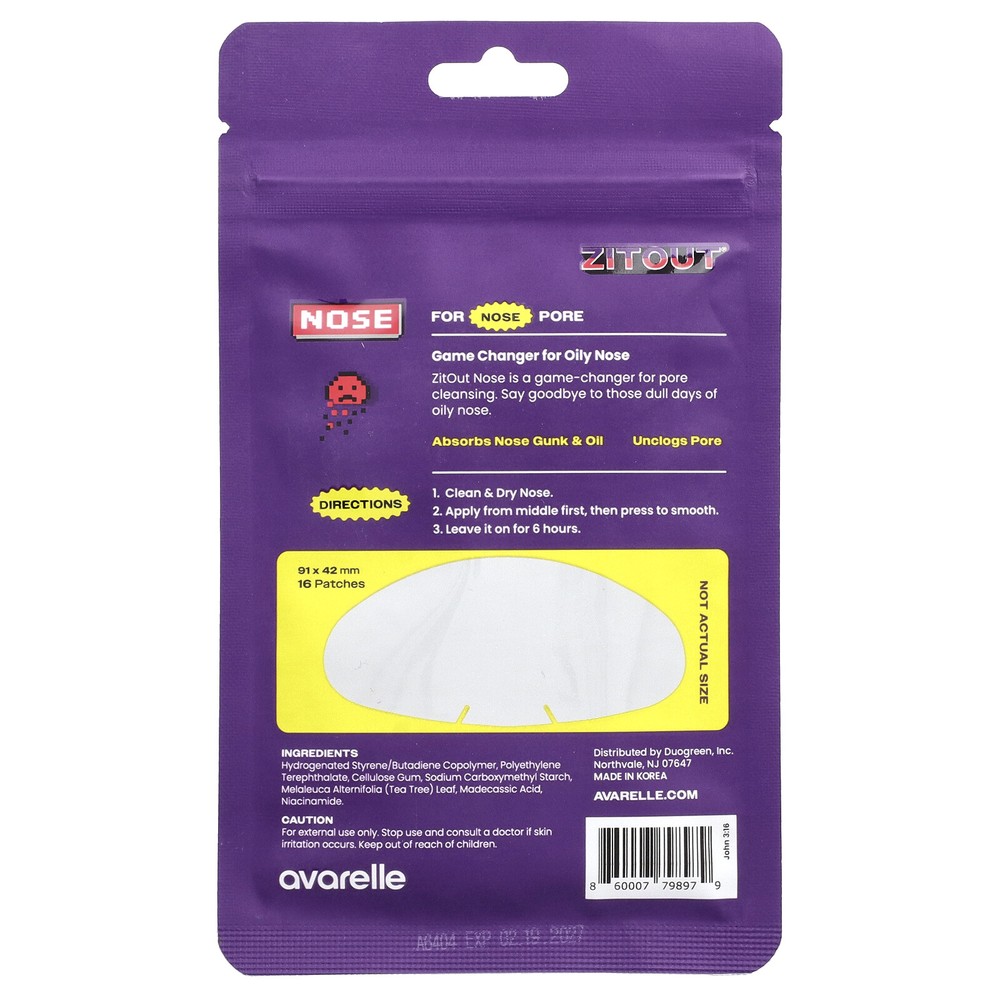 ZitOut® Nose, 16 Patches