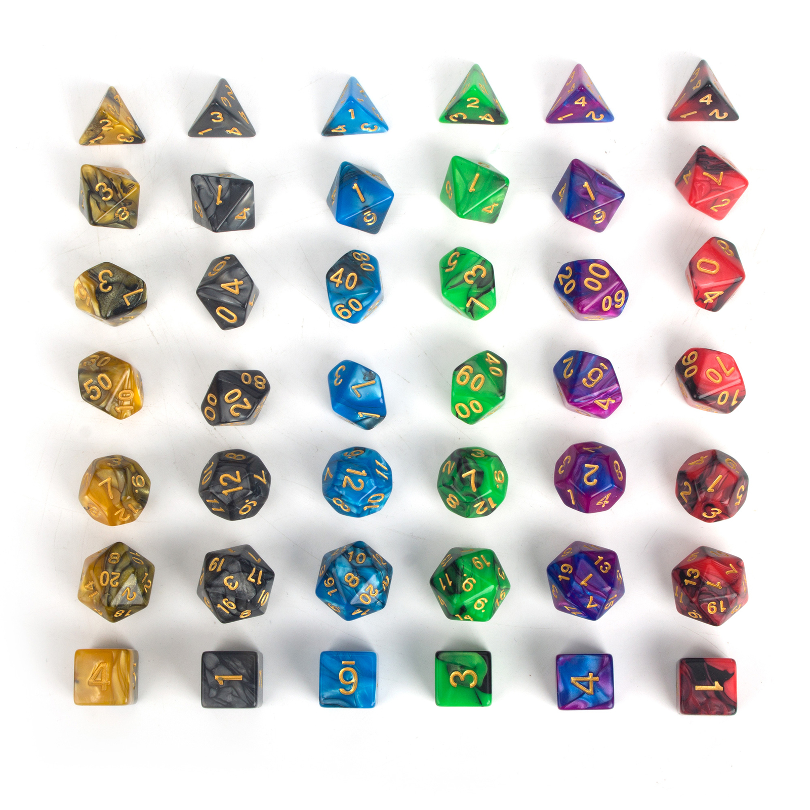 42 Pcs Polyhedral Dice Sets w/ Pouches for Dungeons and Dragons DND RPG MTG