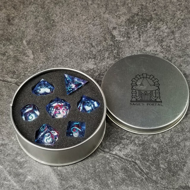 Sage's Flowered Souls Liquid Core Sharp Edge Resin Dice Set