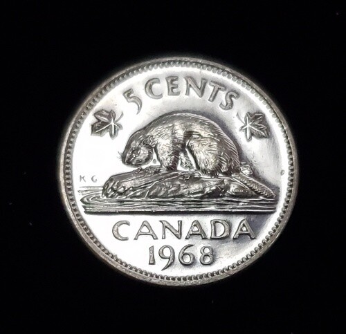 1968 CANADA 5 CENTS CIRCULATED COIN #2