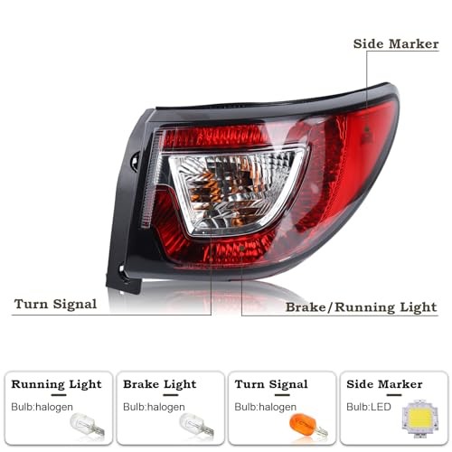 1 Tail Light Rear Lamp Compatible for 2013-2017 Chevy Traverse Left Driver Pair
