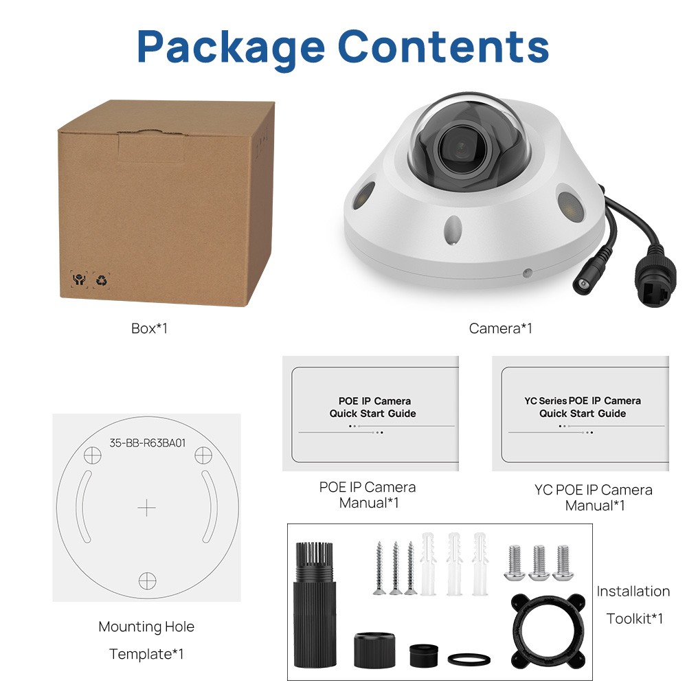 6PACK VIKYLIN 8MP 4K IR Dome Security Camera Smart Motion Detection Courtyard US