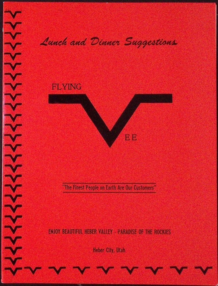 c1960s Flying Vee Lunch & Dinner Menu Heber Valley Heber City UT Diner & Motel