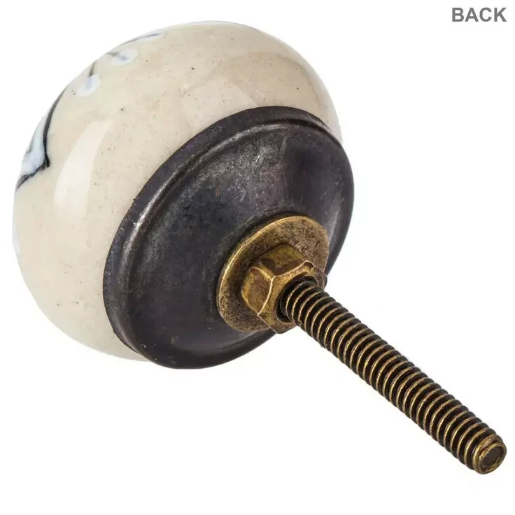 Cream Flower Drawer Puller / Cabinet Knob