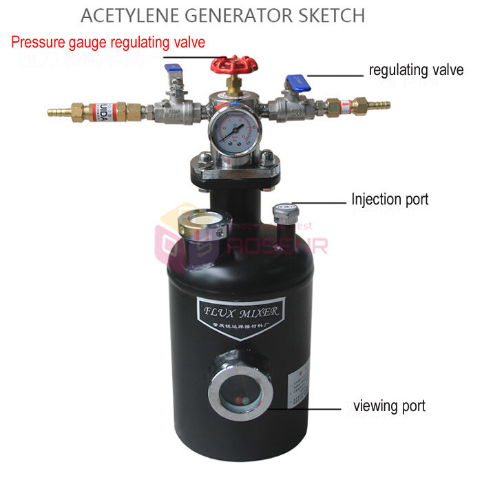 2L Brazing Flux Generator Acetylene Propane Gas Flux Brazing Tank Adjustable