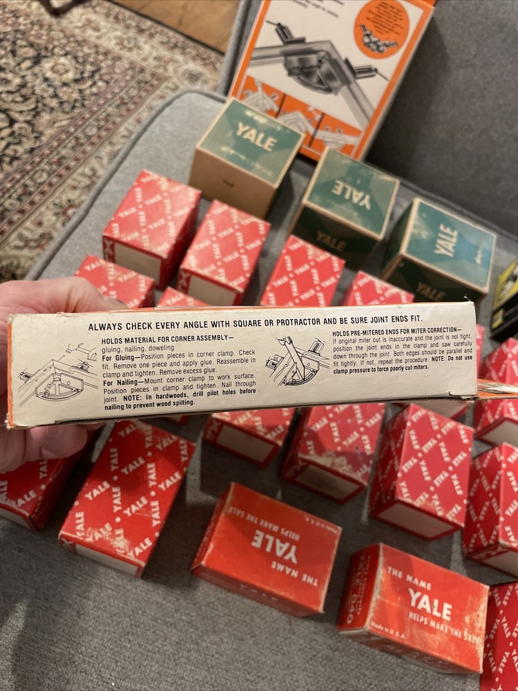 Vintage Yale Lockset Boxes + Adjustable Clamp And Other EMPTY BOXES