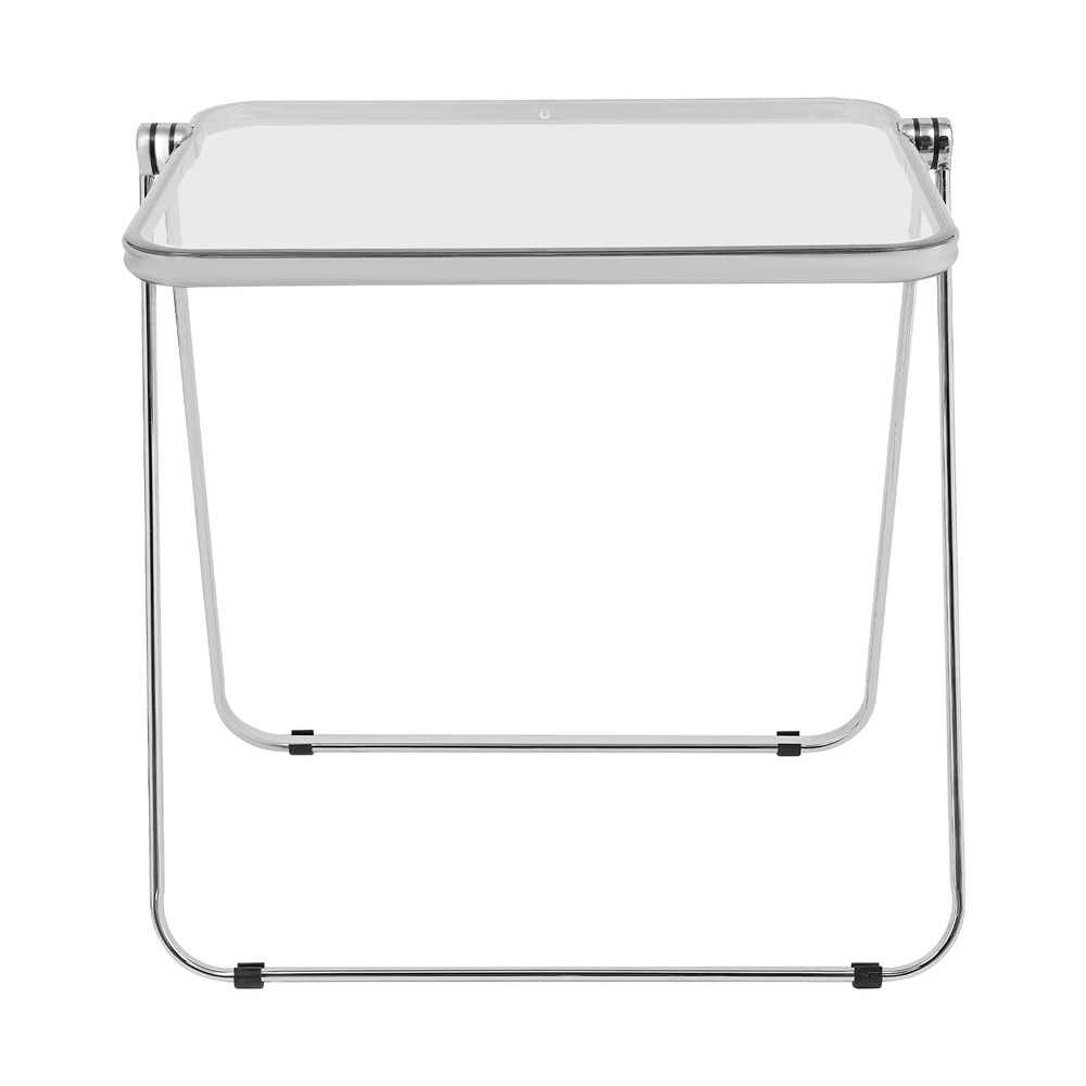 Clear Foldable Side Table Tiny Desk For Home Office Small Indoor Computer Desk