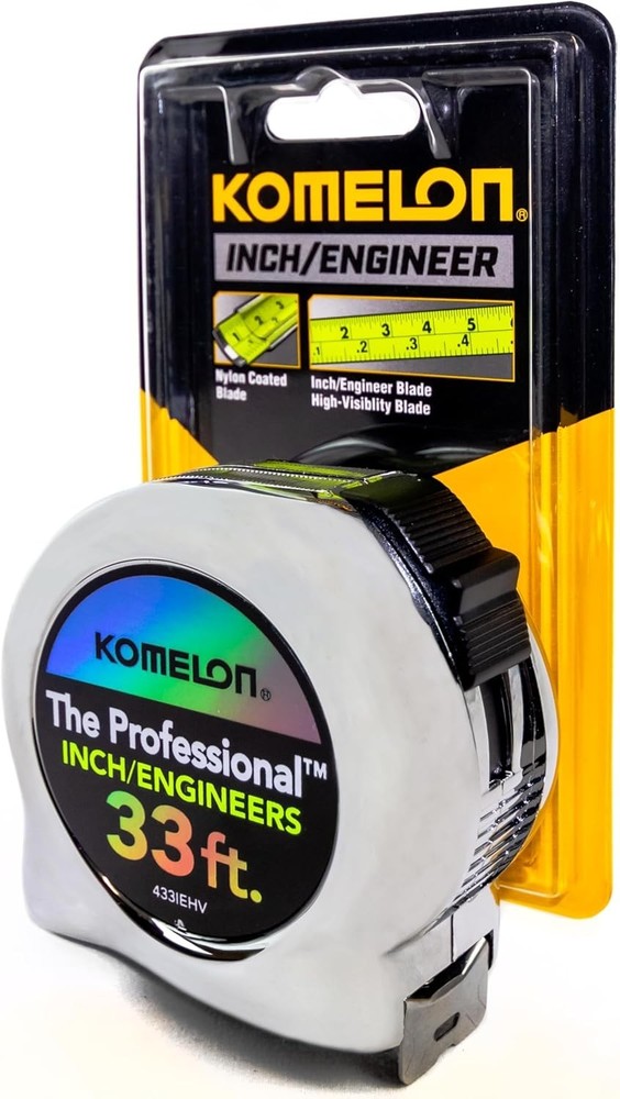 Ergonomically Designed 33ft High-Visibility Tape Measure with Secure Slide Lock