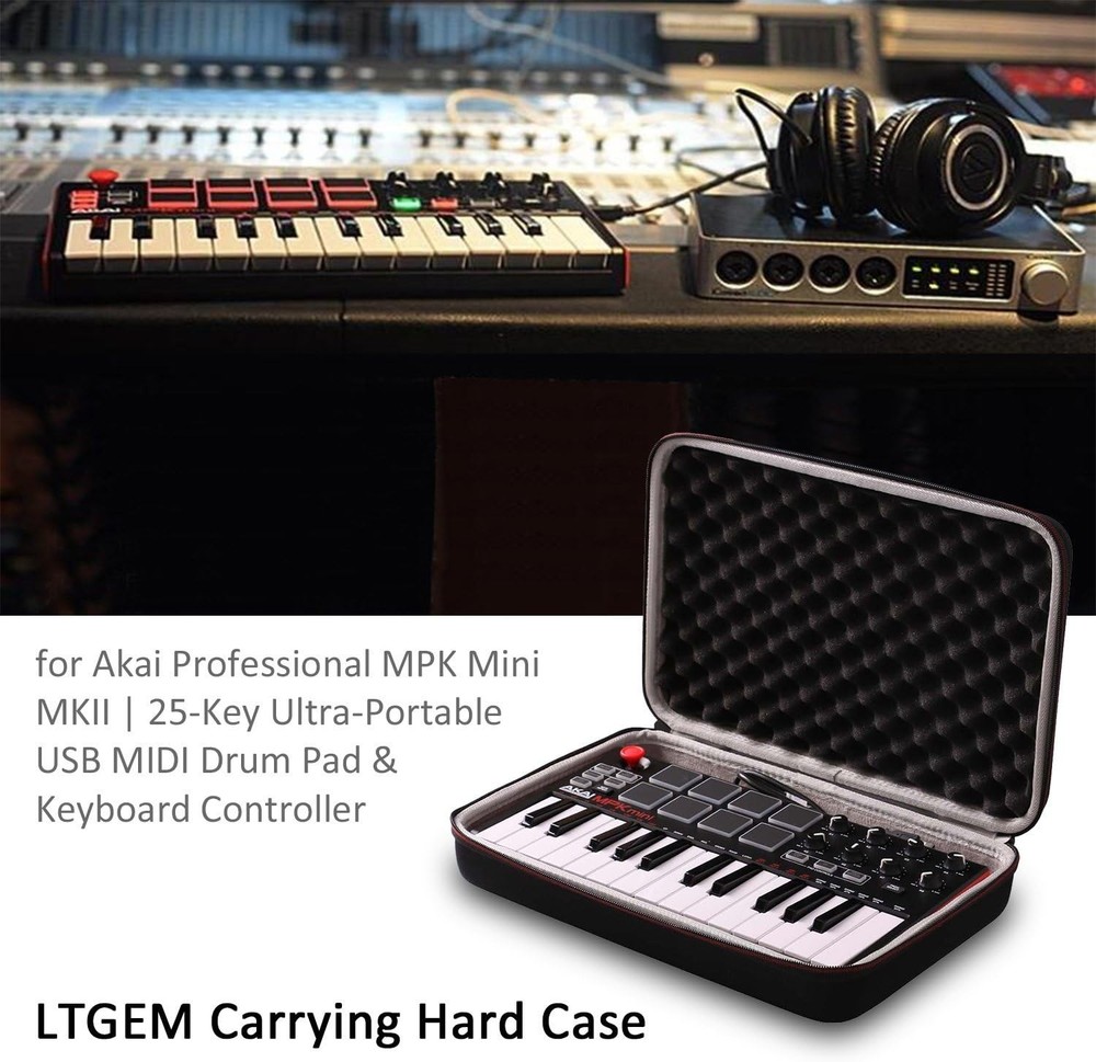 Portable LTGEM Carrying Case for Akai MPK Mini Series - Shockproof & Practical