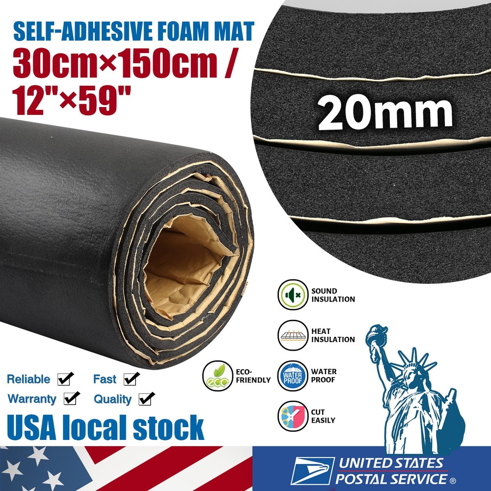 2Roll Black Foam Sheet Self Adhesive Rubber Padding Neoprene Sponge Rubber Mat